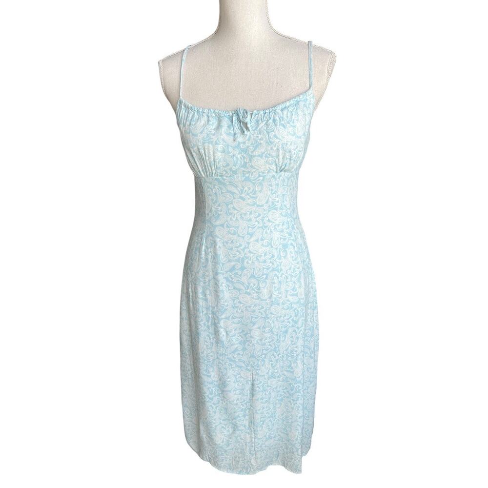 Rhythm blue paisley midi dress coastal beachy summer sundress cottagecore small